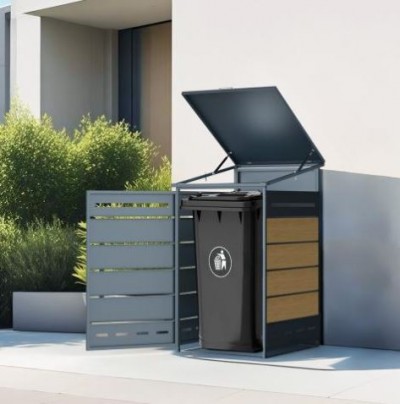 GB-1 Zárható acél kukatároló - Szimpla